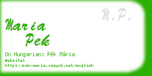 maria pek business card