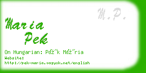 maria pek business card